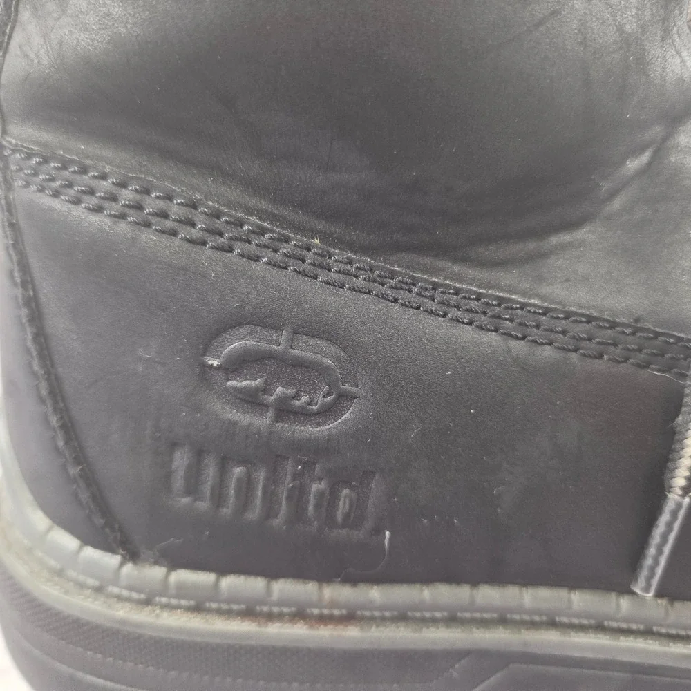 Ecko Unltd Mens Black Work Boots High Top Lace Up Rugged Lug Sole Size 8.5